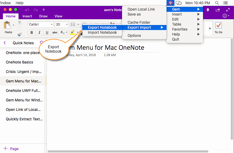 help file for onenote for mac